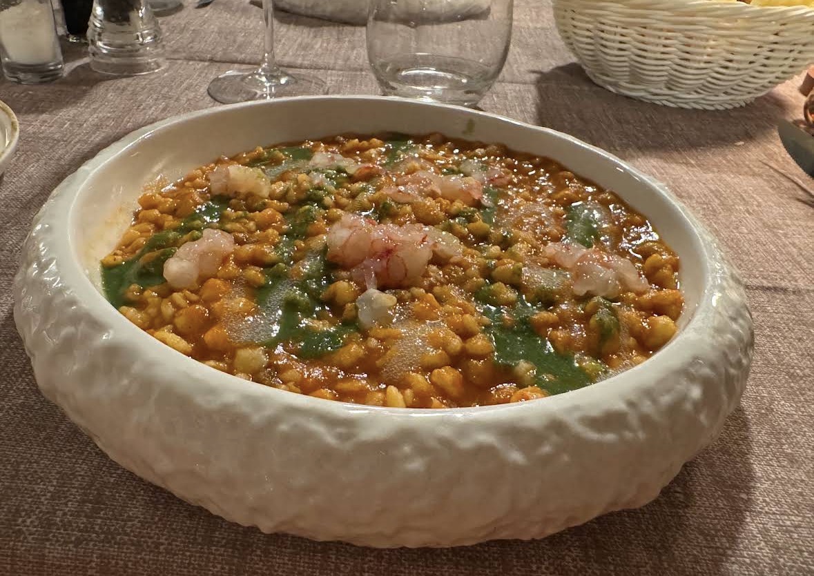 Fregola con gamberi rossi